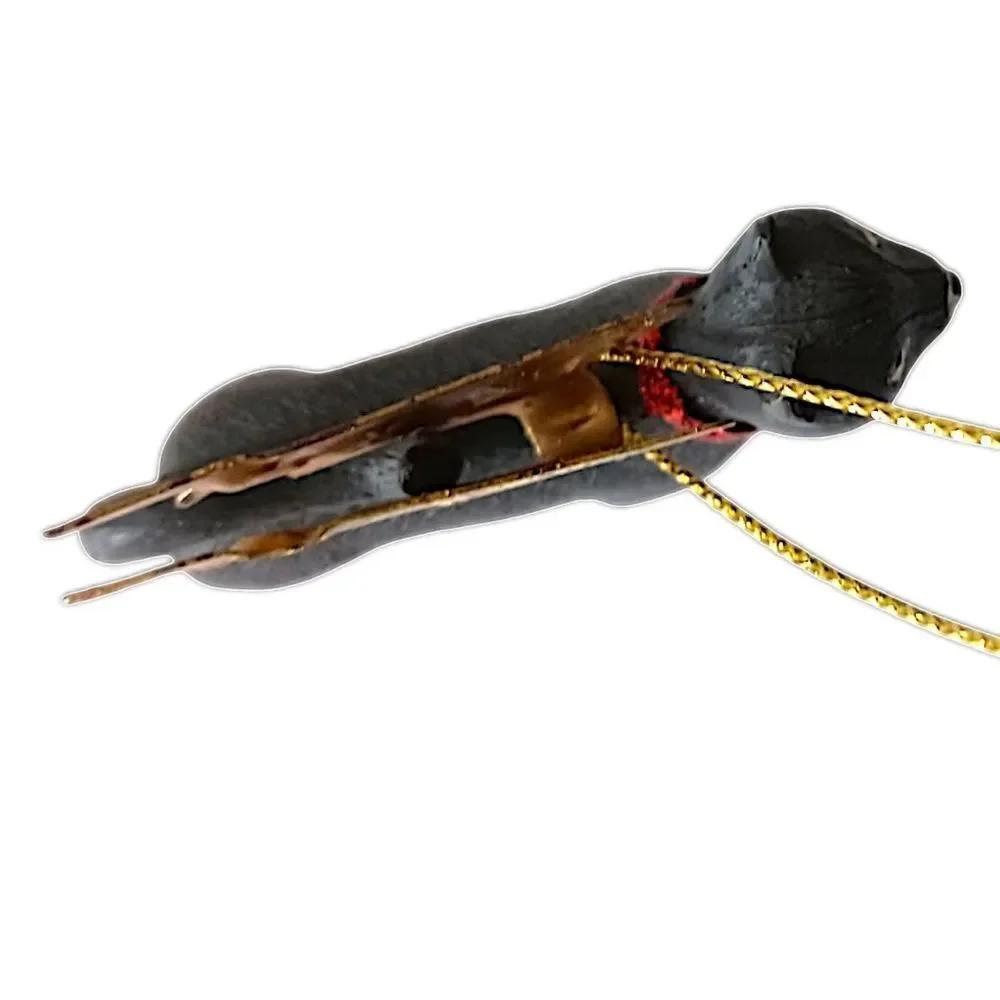 Vtg Black Cat Angel Ornament Gold Wings Purple Glitter Legs Christmas‎ Halloween